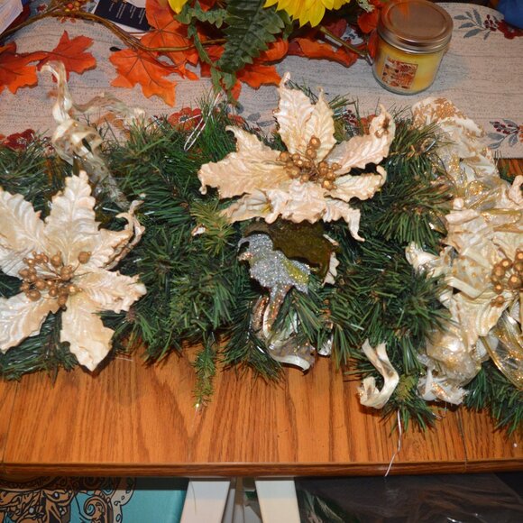 Christmas decor multi functional mantel, table, door green branches - Picture 2 of 2